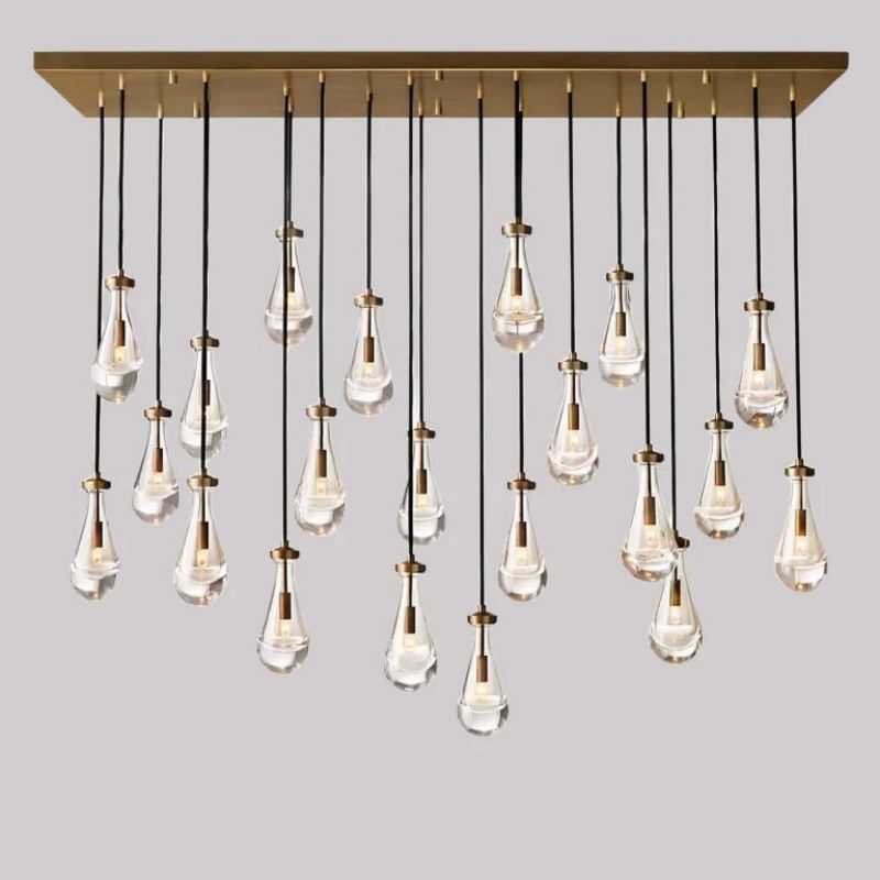 Raindrop Rectangle Chandelier 72"