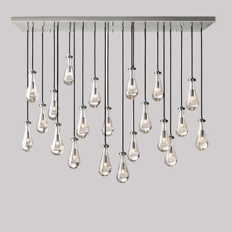 Raindrop Rectangle Chandelier 72"