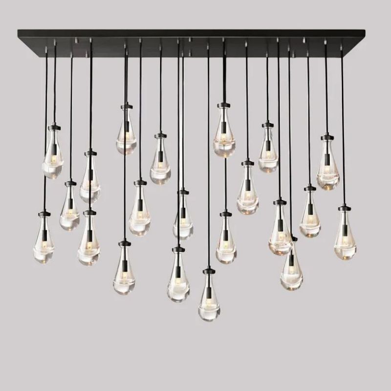 Raindrop Rectangle Chandelier 72"
