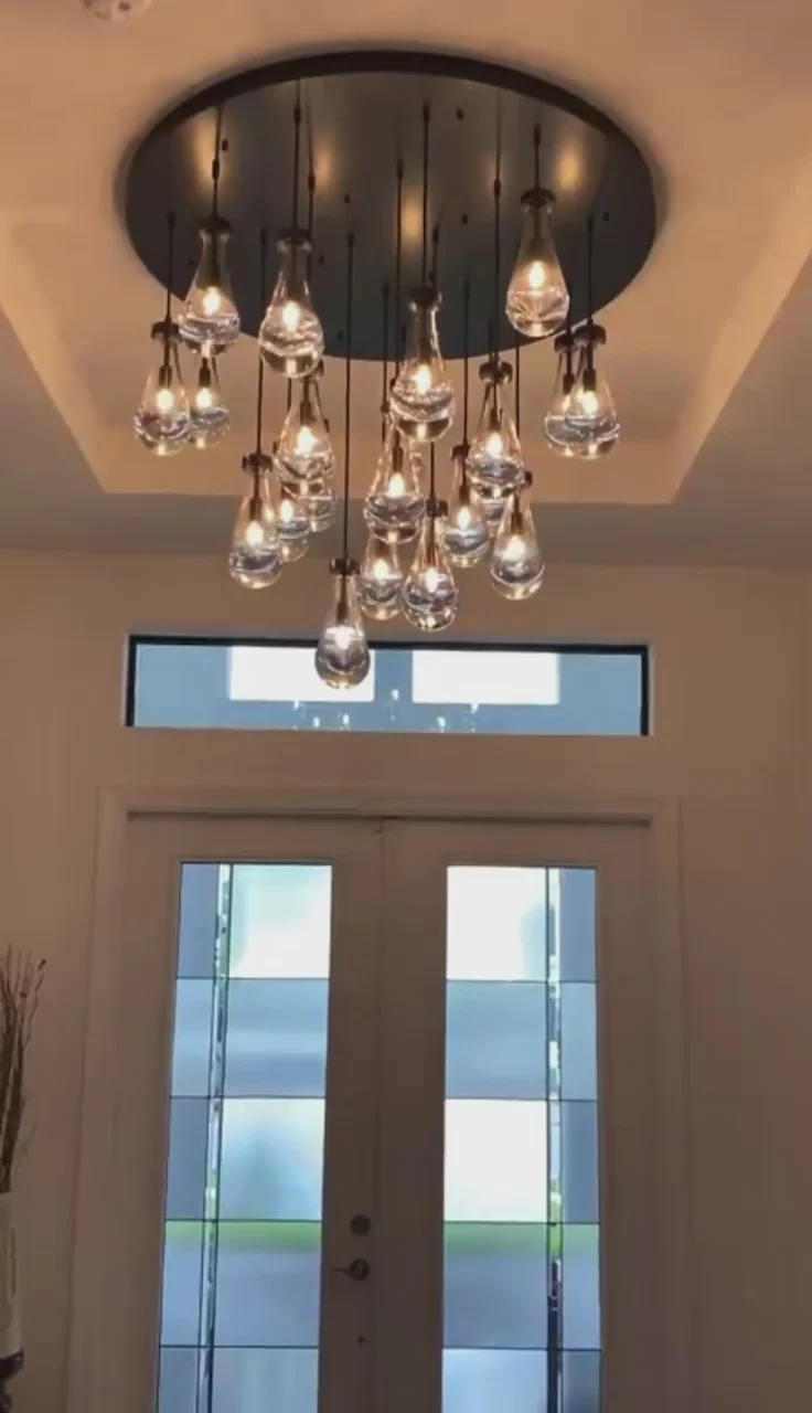 Raindrop Round Chandelier 36"