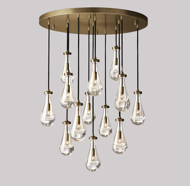 Raindrop Round Chandelier 36"