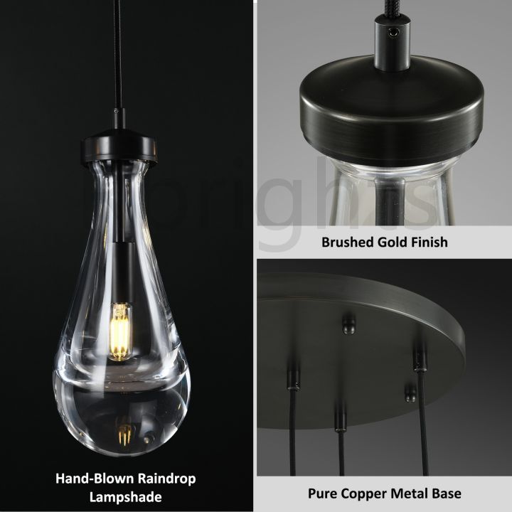 Raindrop round chandelier 14"(cord)