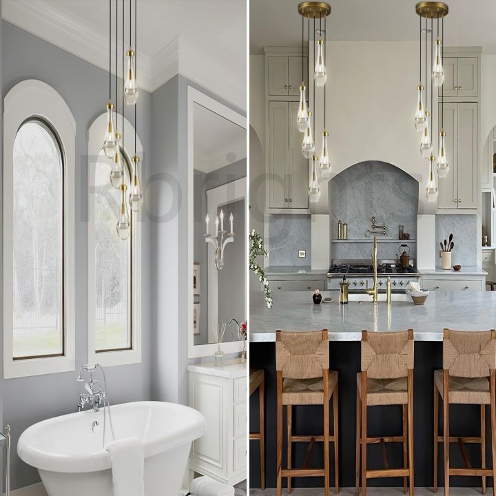 Raindrop round chandelier 14"(cord)