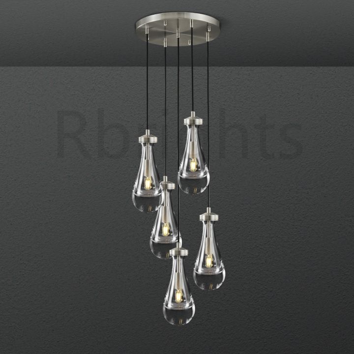 Raindrop round chandelier 14"(cord)