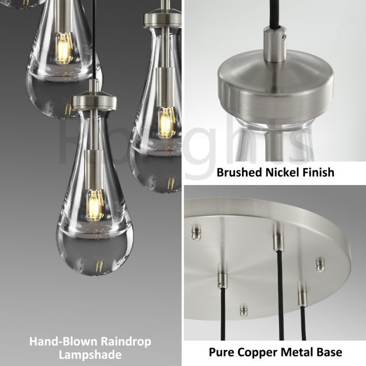Raindrop round chandelier 14"(cord)