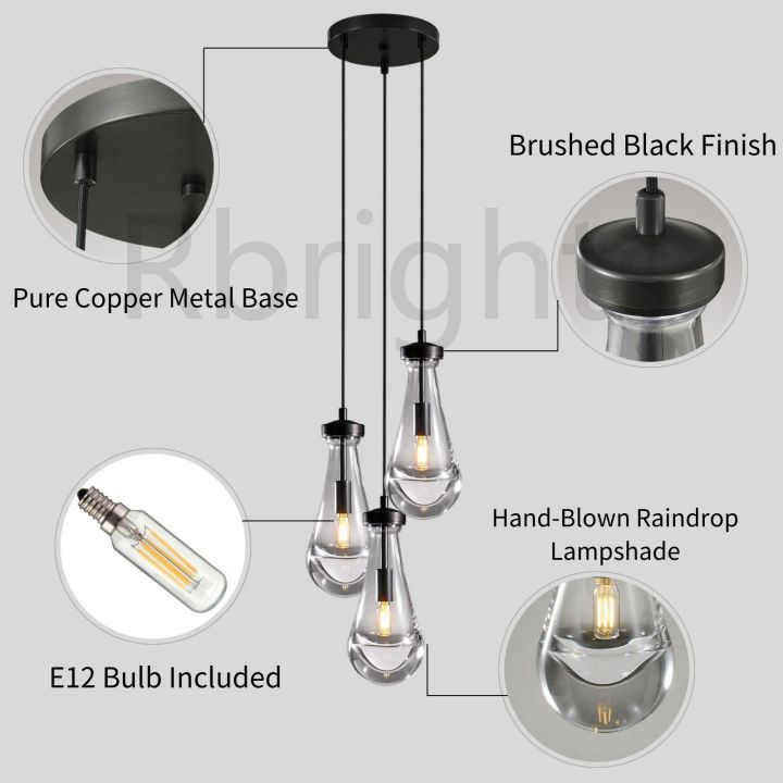 Raindrop round chandelier 8"(cord)