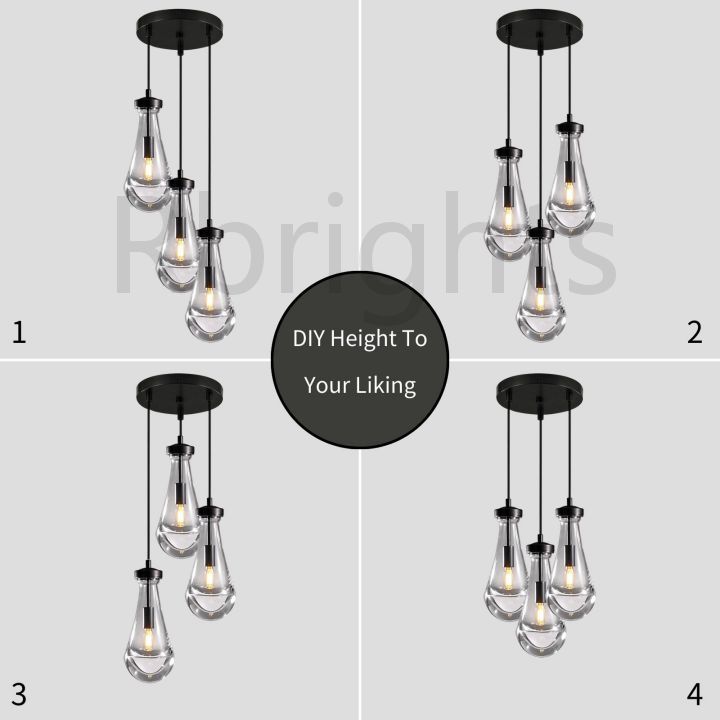 Raindrop round chandelier 8"(cord)