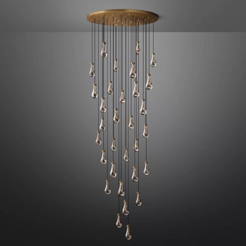 Raindrop Round Chandelier 60" chandeliers for dining room,chandeliers for stairways,chandeliers for foyer,chandeliers for bedrooms,chandeliers for kitchen,chandeliers for living room RBRIGHTS   