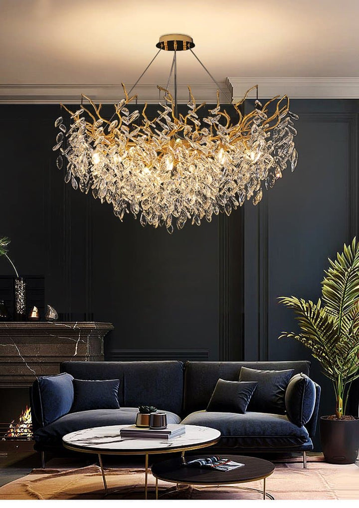 Round Crystal Branch Chandelier chandeliers for dining room,chandeliers for stairways,chandeliers for foyer,chandeliers for bedrooms,chandeliers for kitchen,chandeliers for living room Rbrights   