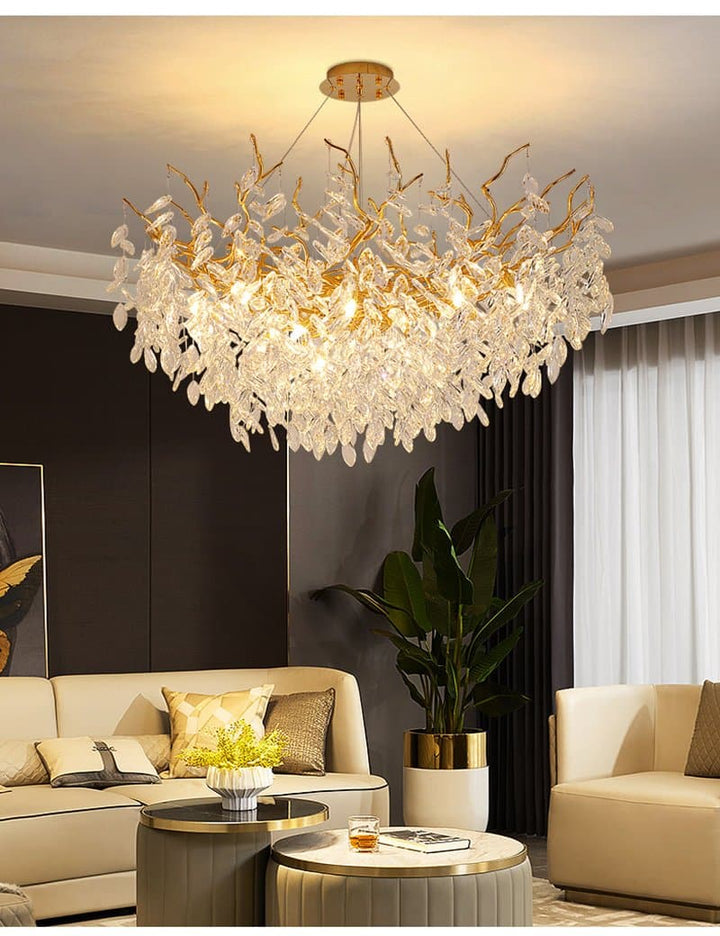 Round Crystal Branch Chandelier chandeliers for dining room,chandeliers for stairways,chandeliers for foyer,chandeliers for bedrooms,chandeliers for kitchen,chandeliers for living room Rbrights   