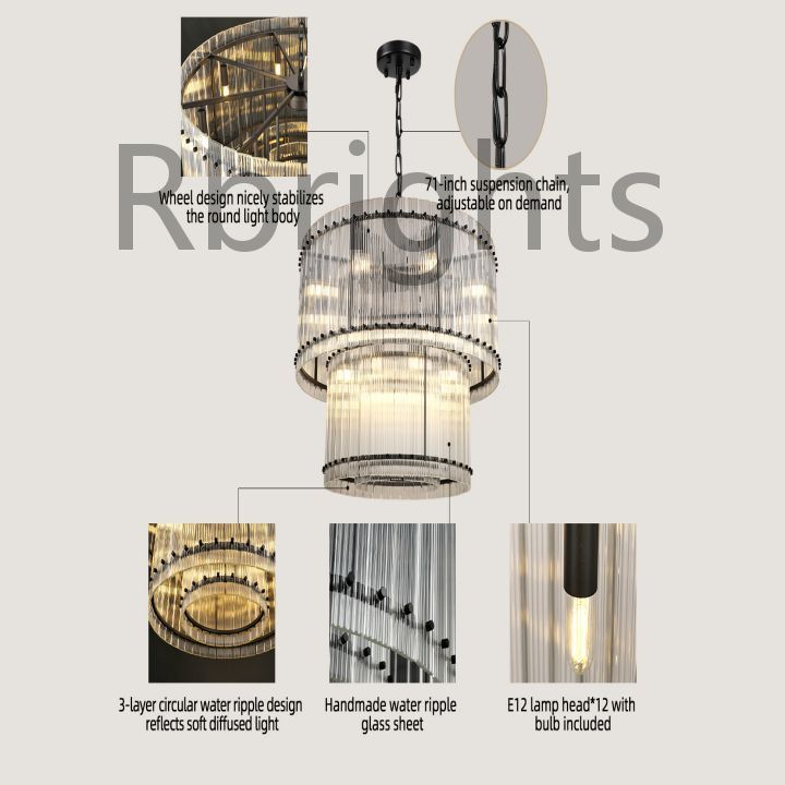 Santa Mar 2-tier Luxury Round Chandelier 37"