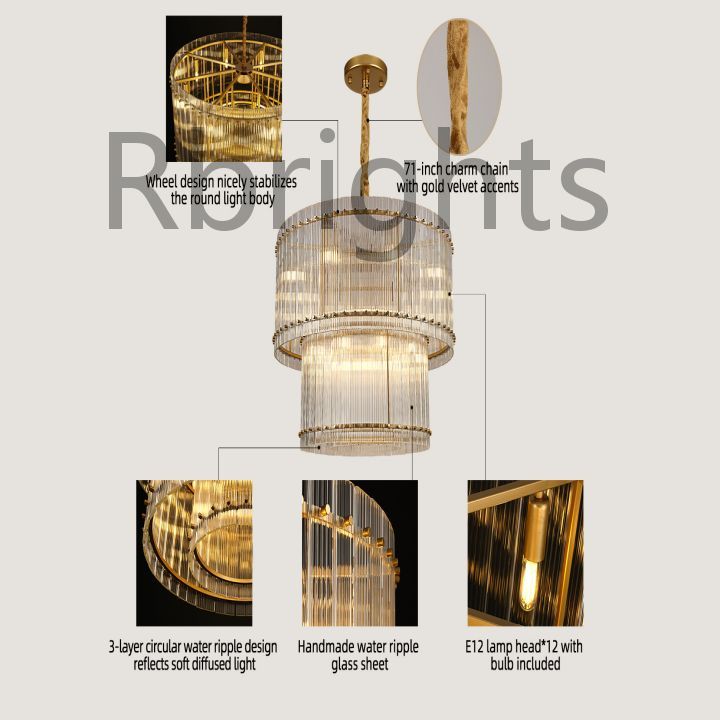 Santa Mar 2-tier Luxury Round Chandelier 37"