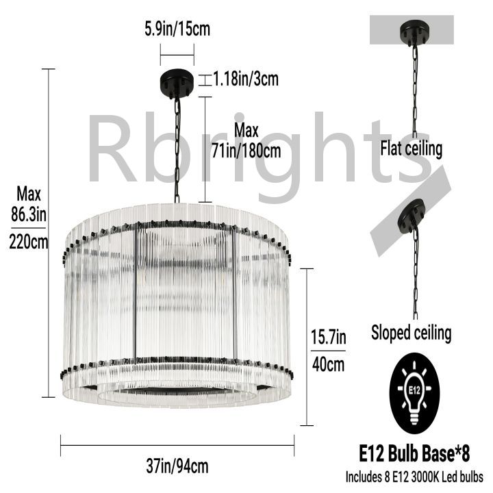 Santa Mar Round Chandelier 37"