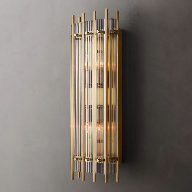 Santa Marco Grand Rectangular Sconce wall sconce for bedroom,wall sconce for dining room,wall sconce for stairways,wall sconce for foyer,wall sconce for bathrooms,wall sconce for kitchen,wall sconce for living room Rbrights Antiqued Brass  