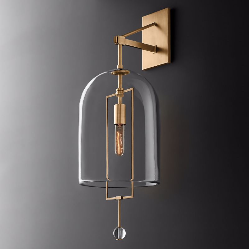 Sophia Brass Grand Wall Sconce With Glass Shade wall sconce for bedroom,wall sconce for dining room,wall sconce for stairways,wall sconce for foyer,wall sconce for bathrooms,wall sconce for kitchen,wall sconce for living room RBRIGHTS Vintage Brass  