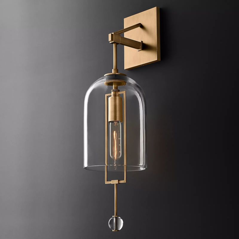 Sophia Brass Small Wall Sconce With Glass Shade wall sconce for bedroom,wall sconce for dining room,wall sconce for stairways,wall sconce for foyer,wall sconce for bathrooms,wall sconce for kitchen,wall sconce for living room RBRIGHTS   