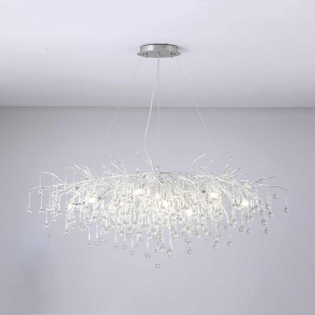 Tree Crystal Chandelier，Silver 45" chandeliers for dining room,chandeliers for stairways,chandeliers for foyer,chandeliers for bedrooms,chandeliers for kitchen,chandeliers for living room Rbrights   