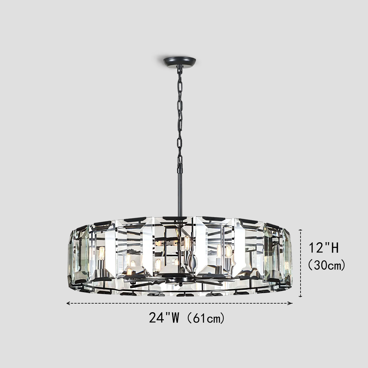 Riley Crystal Round Chandelier 24"