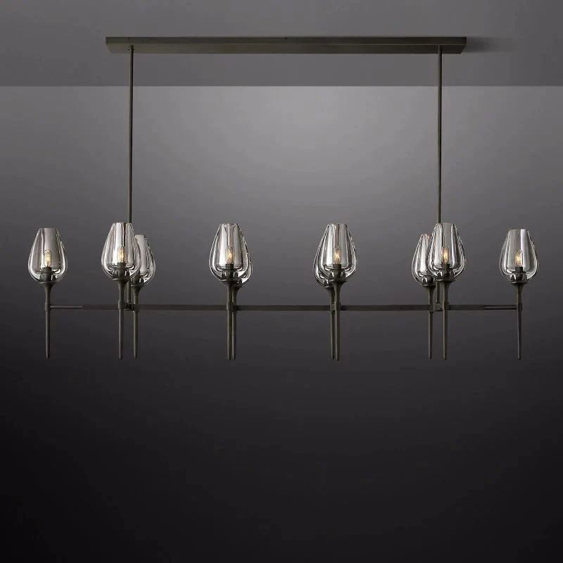 Vega Linear Chandelier 65'' 吊灯灯具 rbrights Matte Black  