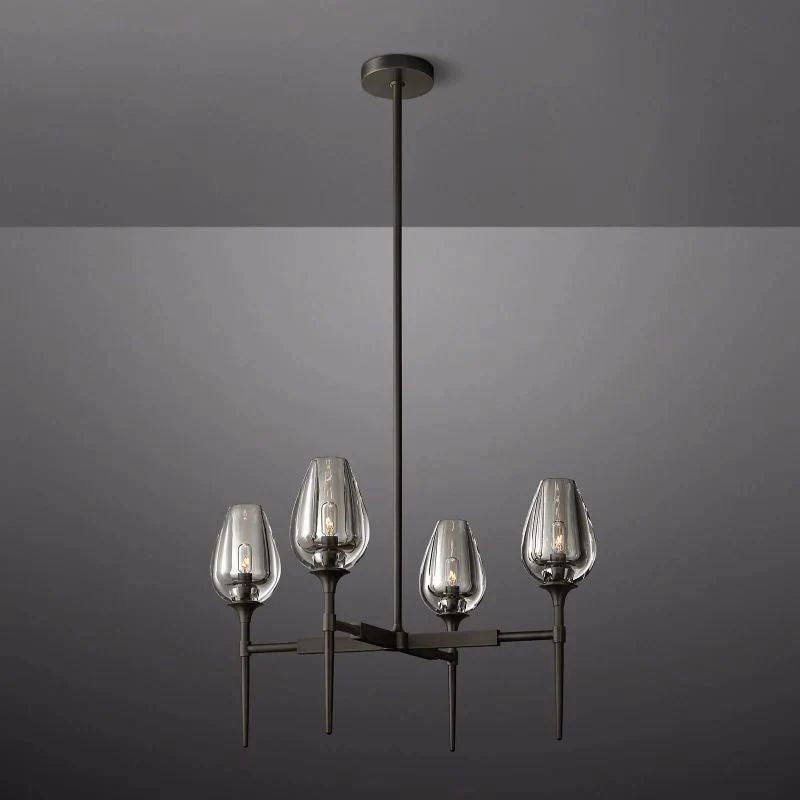 Vega Round Chandelier 27'' 吊灯灯具 rbrights Matte Black  