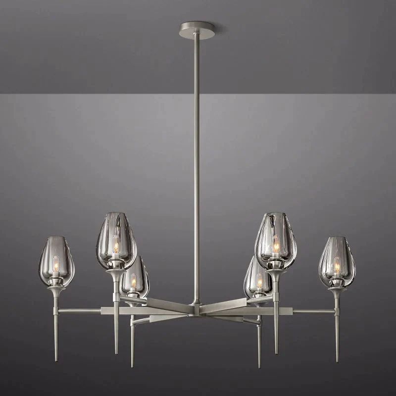 Vega Round Chandelier 42'' 吊灯灯具 rbrights Satin Nickel  