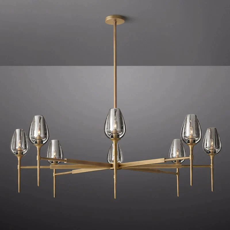 Vega Round Chandelier 54'' 吊灯灯具 rbrights Natural Brass  