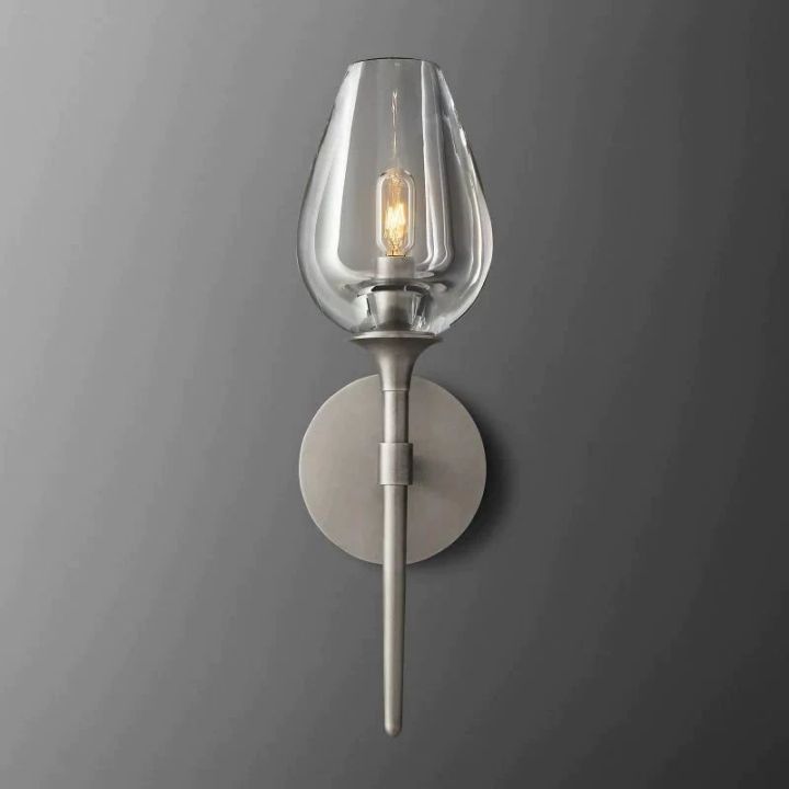 Vega Single Sconce 壁灯灯具 rbrights Satin Nickel  
