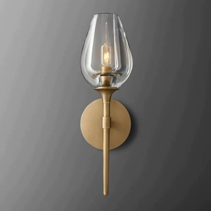 Vega Single Sconce 壁灯灯具 rbrights Natural Brass  