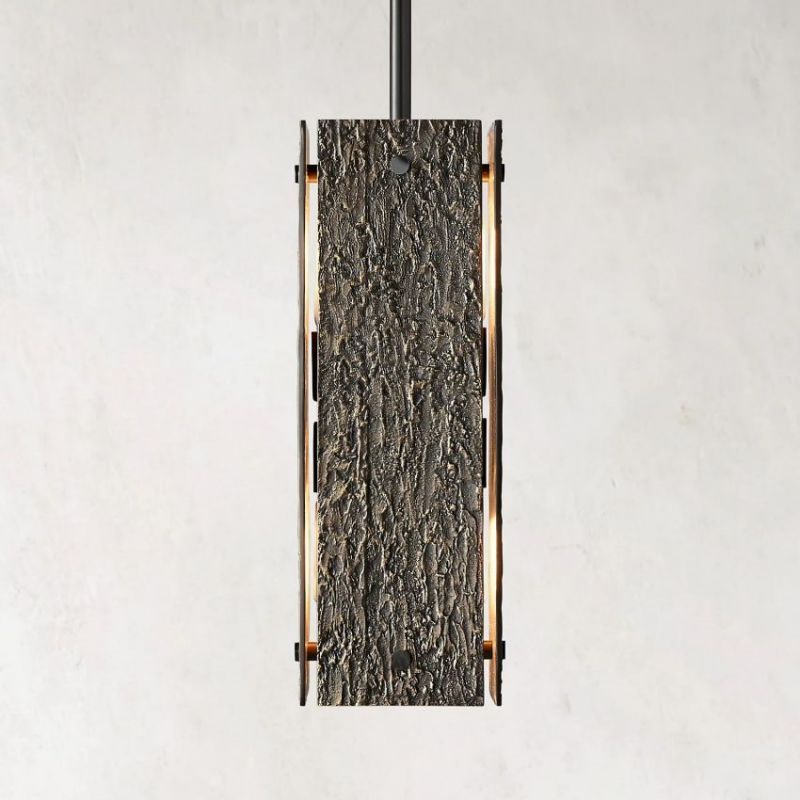 Vilary Rectangular Pendant 19" Pendant for living room,Pendant for kitchen,Pendant for bathrooms,Pendant for bedrooms,Pendant for foyer,Pendant for stairways,Pendant for dining room Rbrights Bronze  