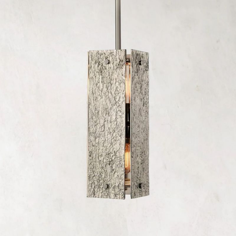 Vilary Rectangular Pendant 19" Pendant for living room,Pendant for kitchen,Pendant for bathrooms,Pendant for bedrooms,Pendant for foyer,Pendant for stairways,Pendant for dining room Rbrights Pewter  