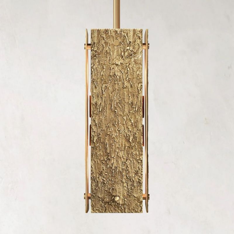 Vilary Rectangular Pendant 19" Pendant for living room,Pendant for kitchen,Pendant for bathrooms,Pendant for bedrooms,Pendant for foyer,Pendant for stairways,Pendant for dining room Rbrights Brass  