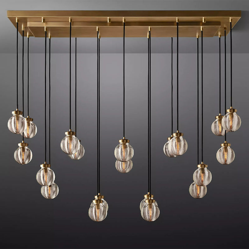 Fantasy Pearl Ball Linear Chandelier 54" chandeliers for dining room,chandeliers for stairways,chandeliers for foyer,chandeliers for bedrooms,chandeliers for kitchen,chandeliers for living room RBRIGHTS Vintage Brass  