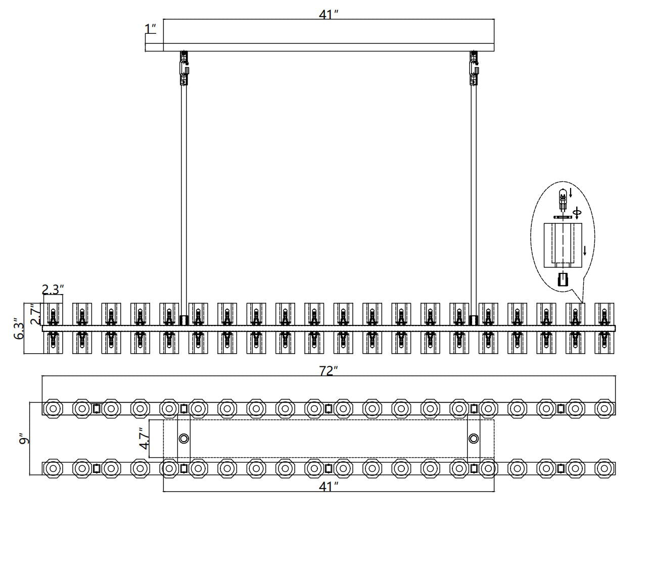 Beliy Glass Series Glass Chandelier