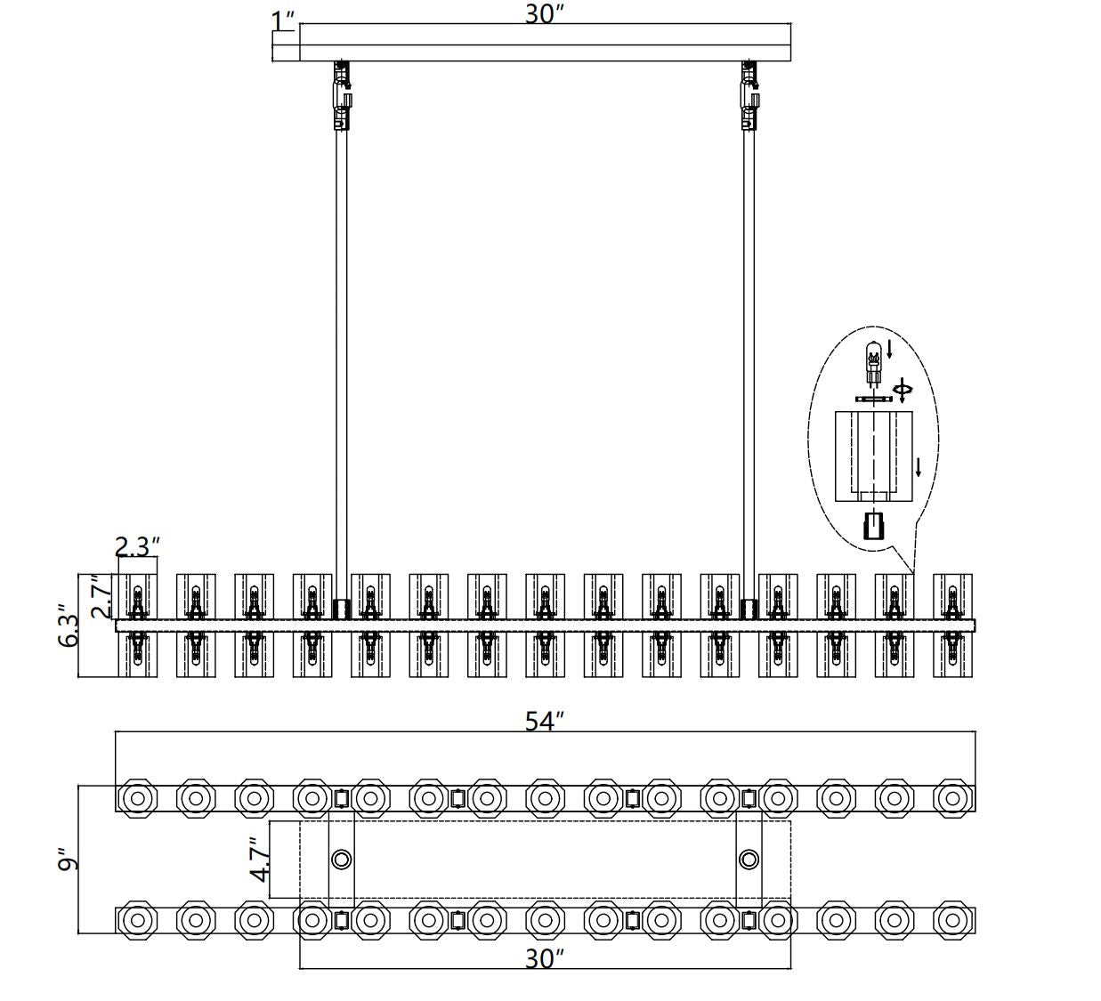 Beliy Glass Series Glass Chandelier