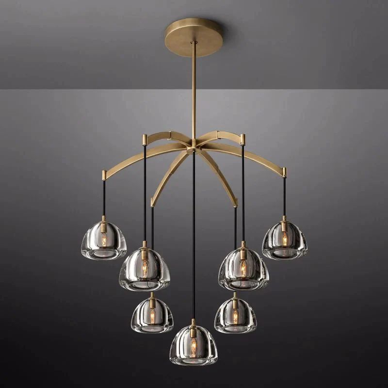 Yucca Round Chandelier 36'' 吊灯灯具 rbrights Natural Brass Standard-For ceilings up to 12'H 
