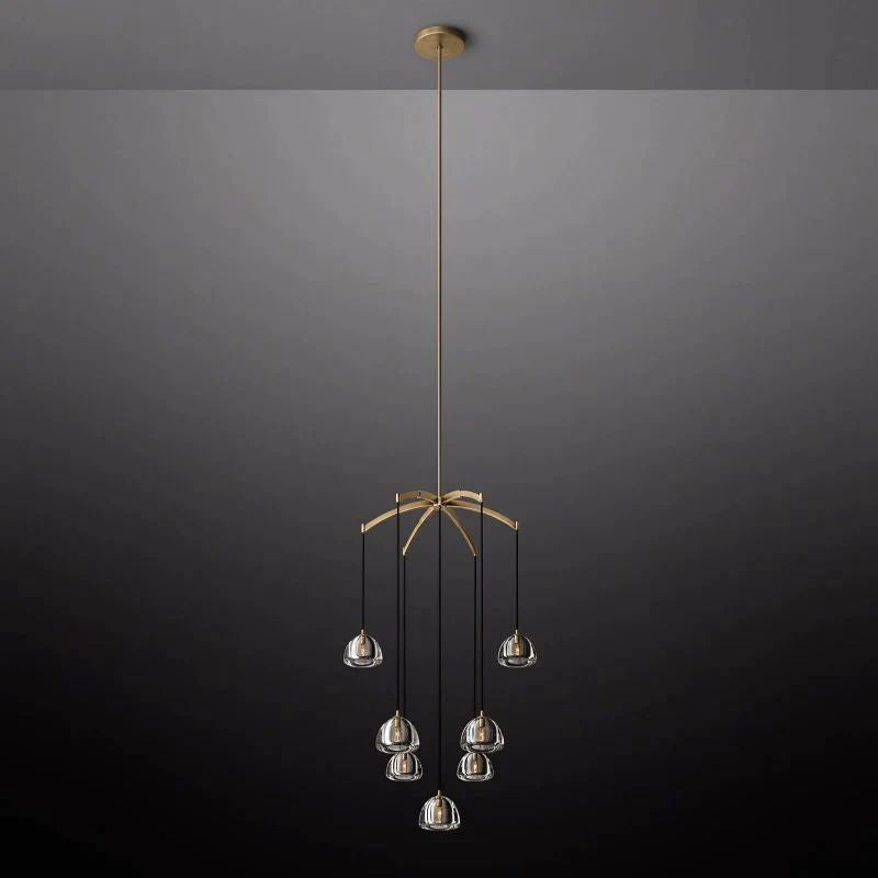 Yucca Round Chandelier 36'' 吊灯灯具 rbrights Matte Black Long -For celings 13'H to 30'H 
