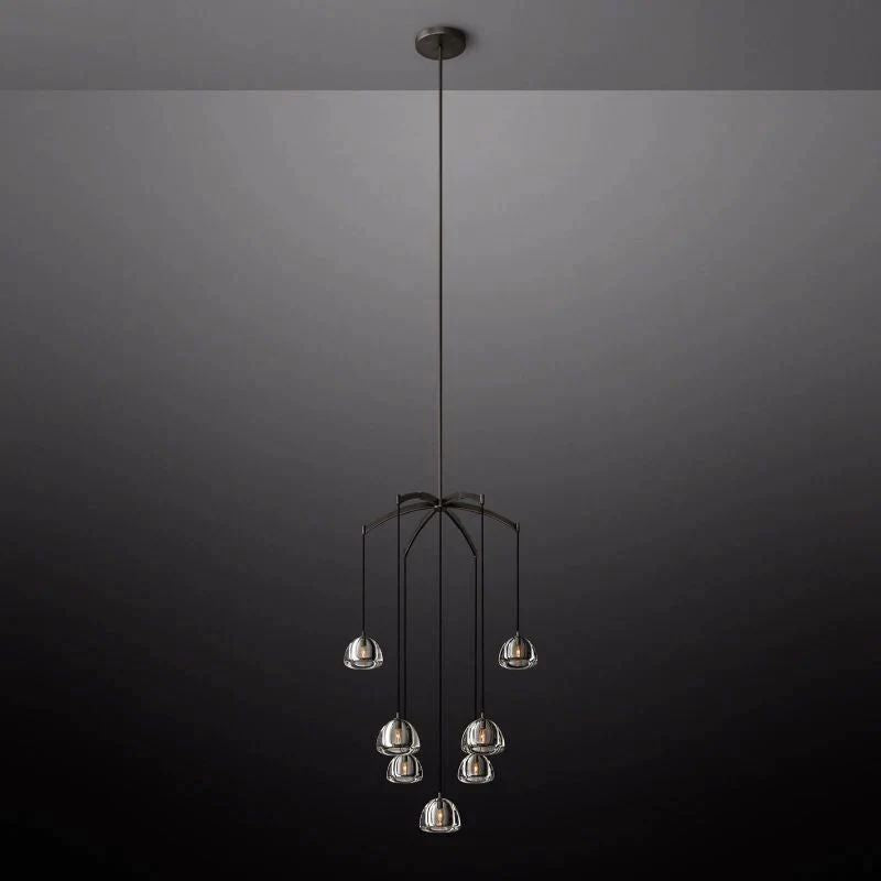 Yucca Round Chandelier 36'' 吊灯灯具 rbrights Satin Nickel Standard-For ceilings up to 12'H 