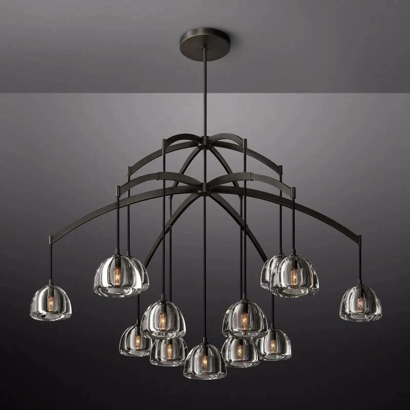 Yucca Round Chandelier 60'' 吊灯灯具 rbrights Matte Black Standard-For ceilings up to 12'H 
