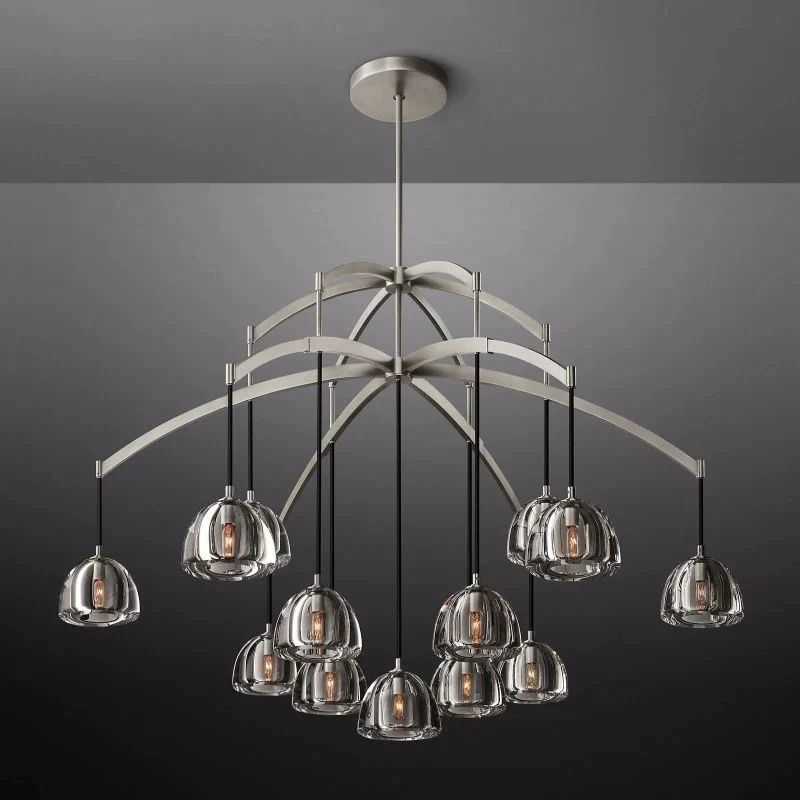 Yucca Round Chandelier 60'' 吊灯灯具 rbrights Satin Nickel Standard-For ceilings up to 12'H 