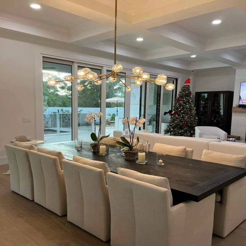 Kristal Clear Glass Round Chandelier 60"