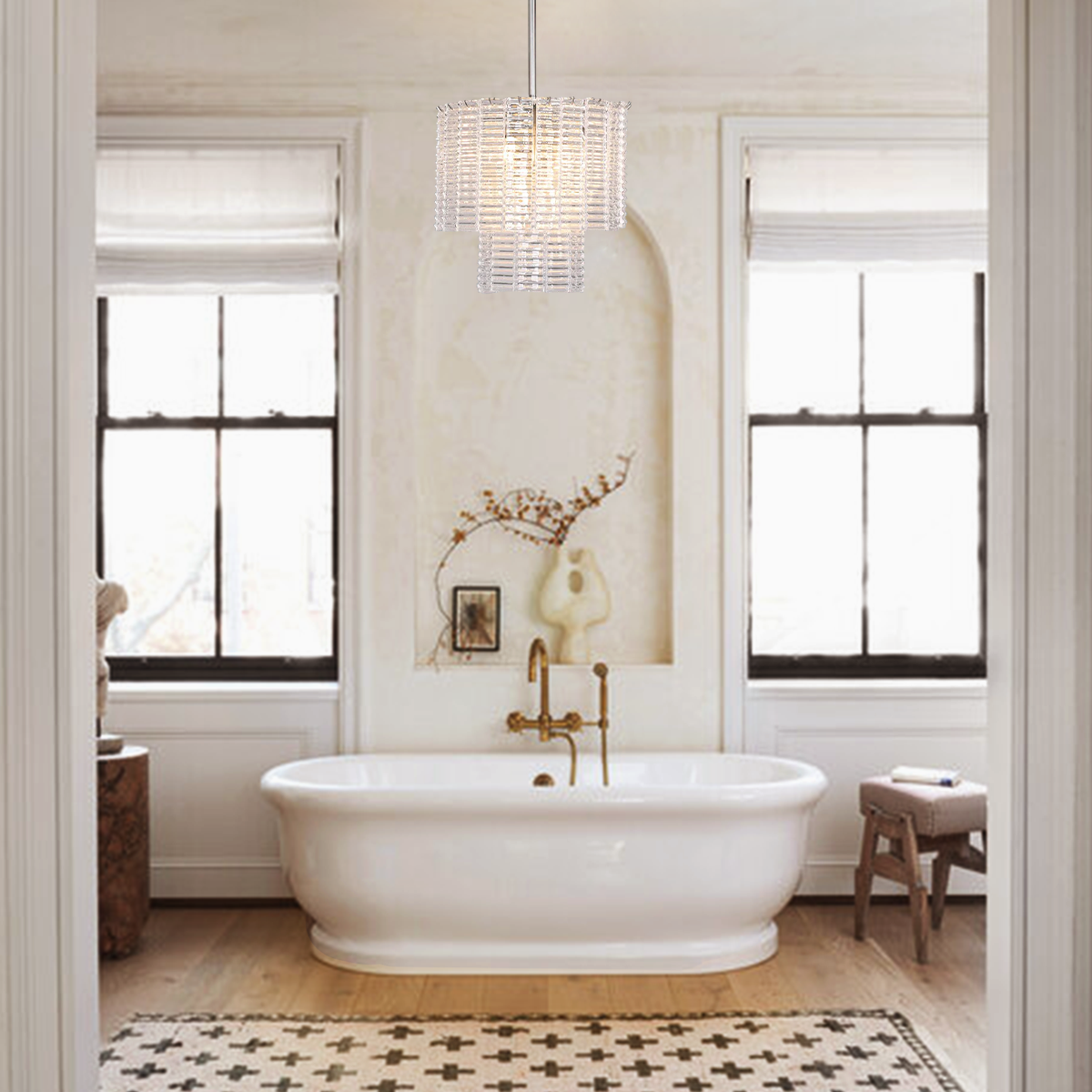 Getfit Round Glass Tile Chandelier