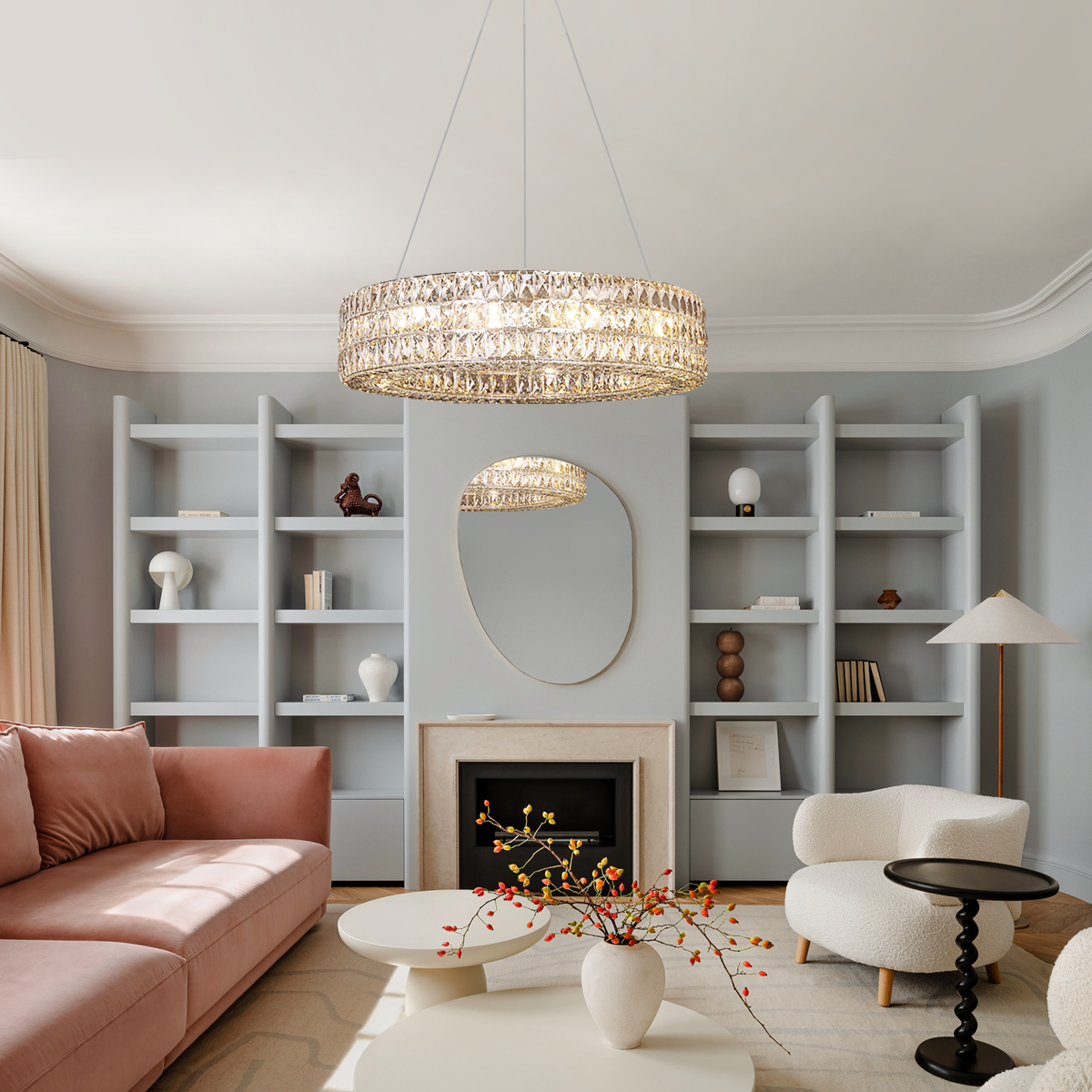 Cybele Halo Crystal Ring Chandelier