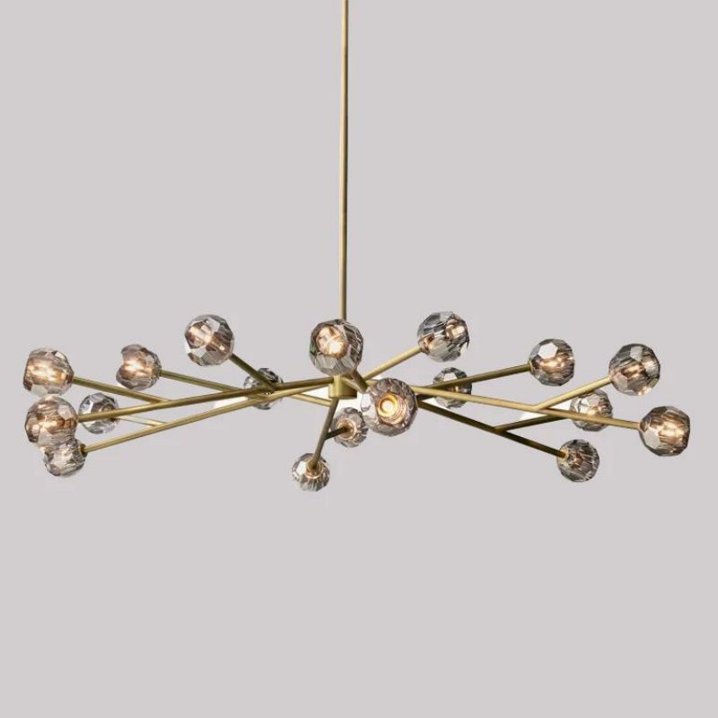 Kristal Smoke Glass Round Chandelier 60"