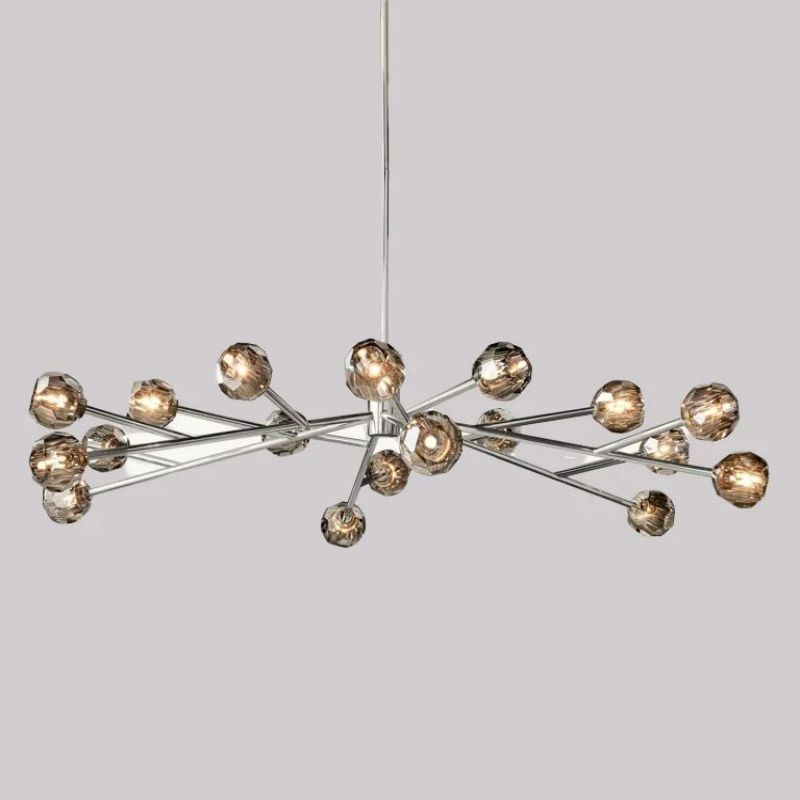 Kristal Smoke Glass Round Chandelier 60"
