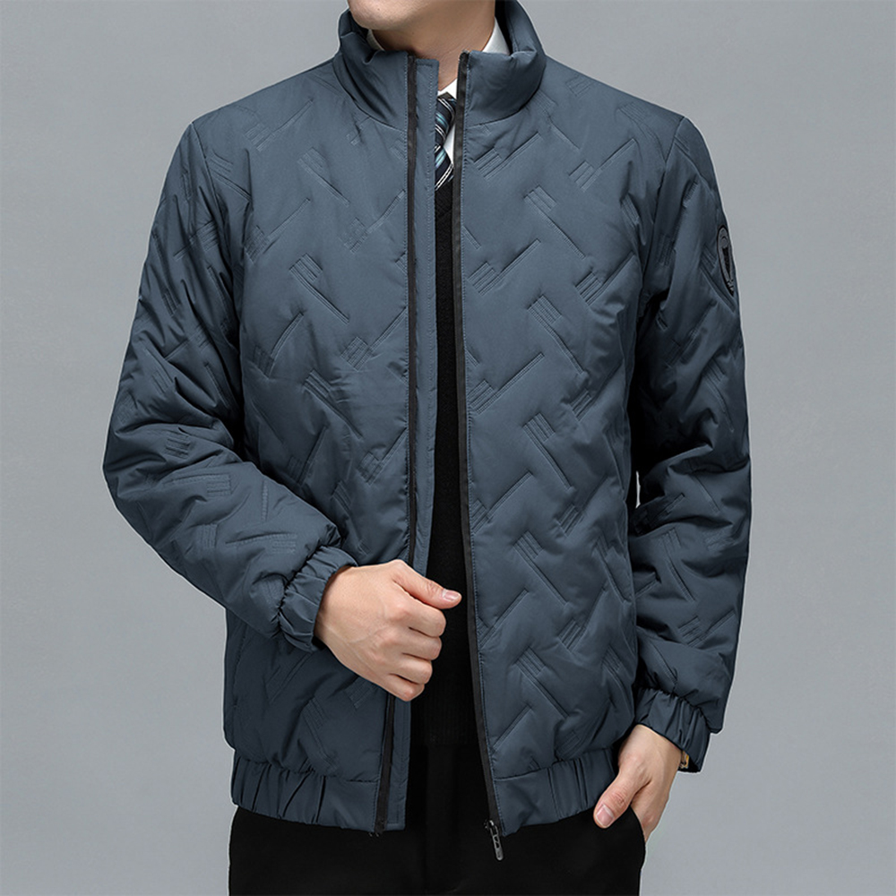 Mozhvita Men's stand collar zipper cotton jacket