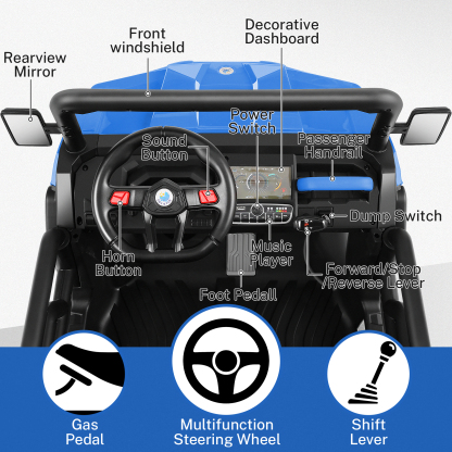 Funcid 24V 2 Seater Kids Ride on UTV with Remote Control