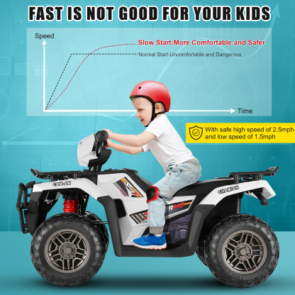 Funcid 12V Kids Ride on ATV 4-Wheeler Quad Battery Powered Electric Car