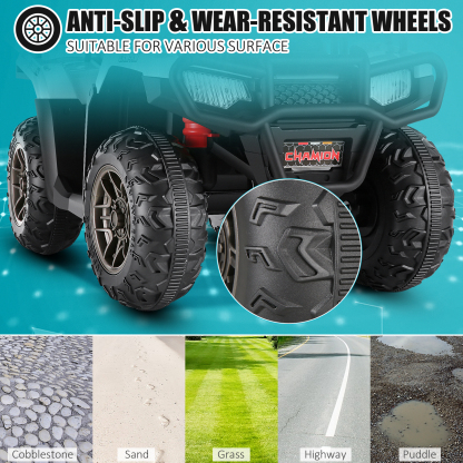 Funcid 12V Kids Ride on ATV 4-Wheeler Quad Battery Powered Electric Car