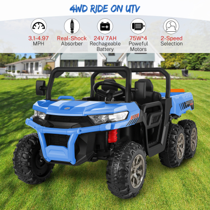 Funcid 24V 2 Seater Kids Ride on UTV with Remote Control