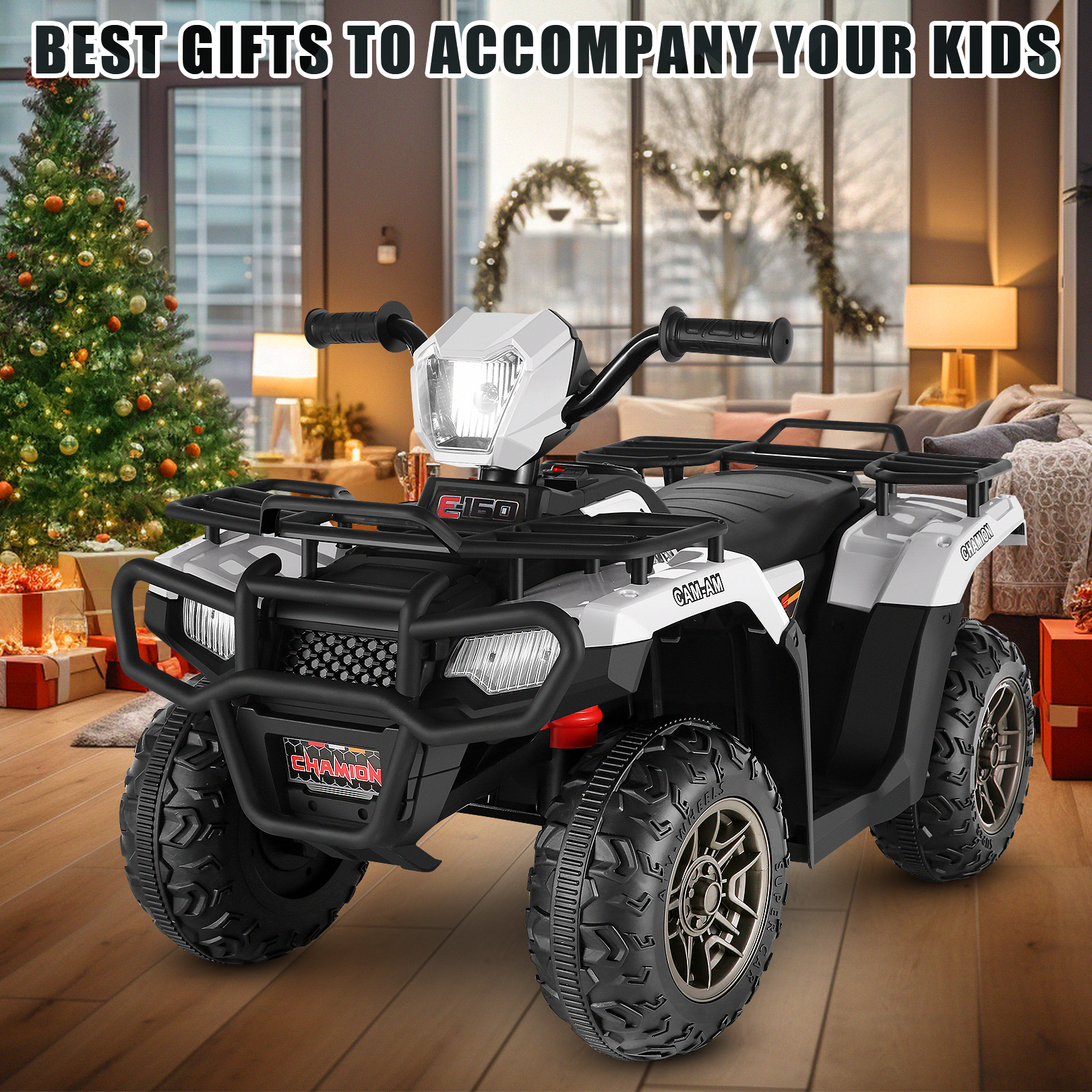 Funcid 12V Kids Ride on ATV 4-Wheeler Quad Battery Powered Electric Car